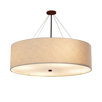 Justice Design Group Classic 12 Light 60" Wide Drum Chandelier with Cream Shade