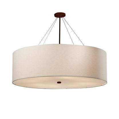 Justice Design Group Classic 12 Light 60" Wide Drum Chandelier with White Shade