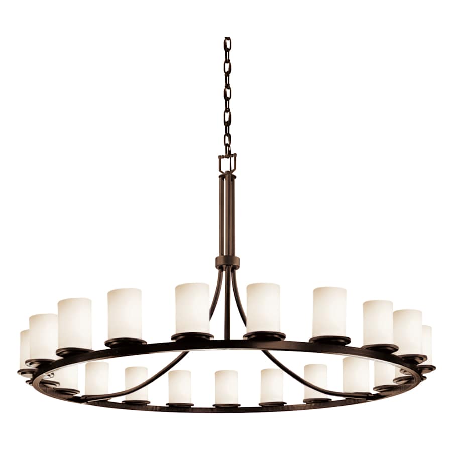 Justice Design Group Fusion 60" Wide Ring Chandelier with Opal Shades
