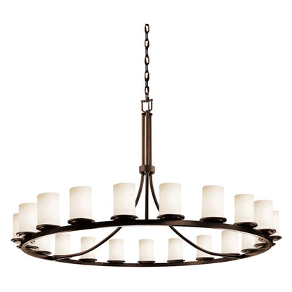 Justice Design Group Fusion 60" Wide Ring Chandelier with Opal Shades