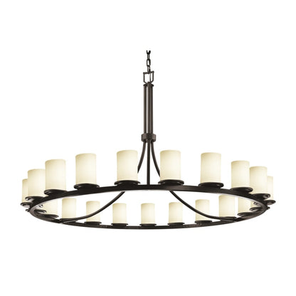 Justice Design Group Fusion 60" Wide Ring Chandelier with Opal Shades