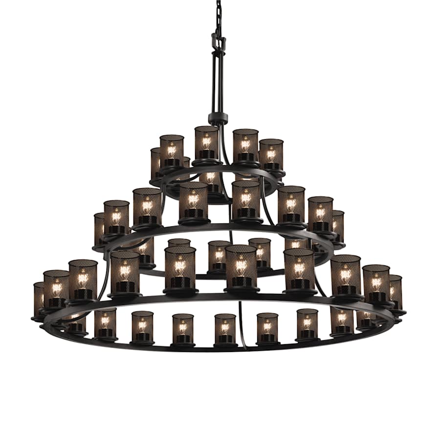 Justice Design Group Wire Mesh 45 Light 60" Wide Ring Chandelier