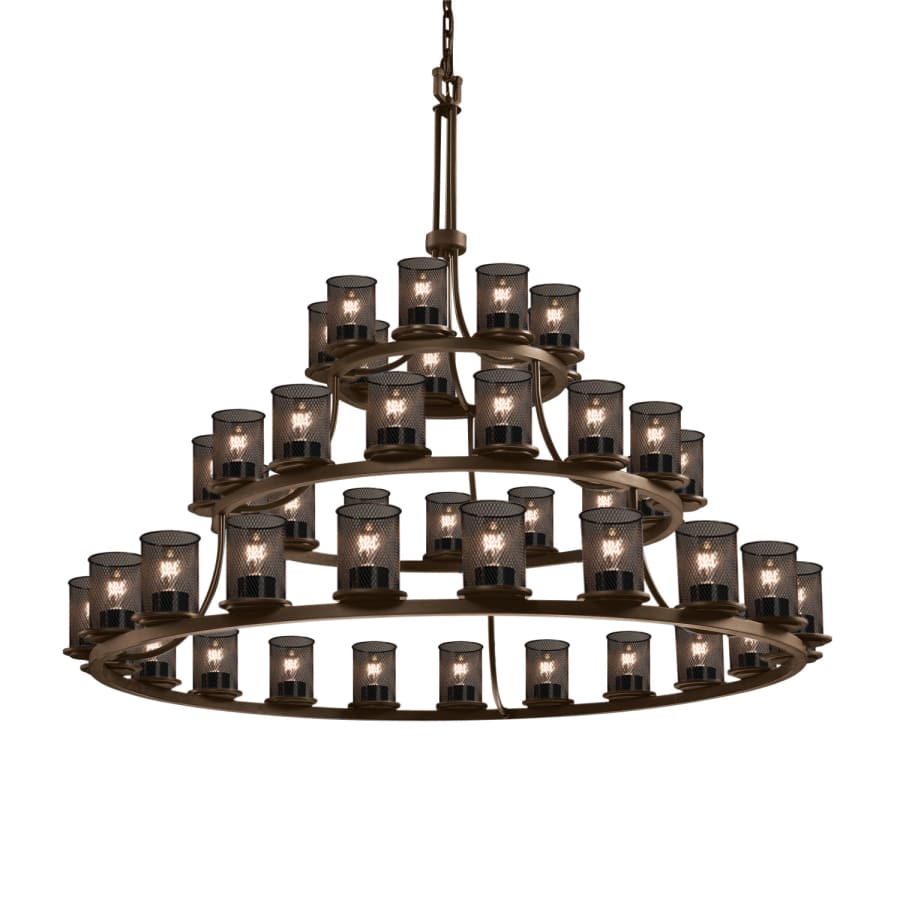 Justice Design Group Wire Mesh 45 Light 60" Wide Ring Chandelier