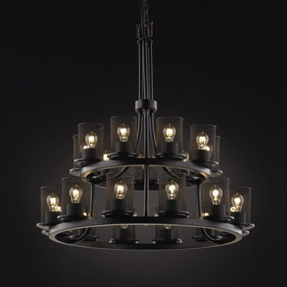 Justice Design Group Wire Mesh 21 Light 33" Wide Pillar Candle Style Chandelier with Wire Mesh Shades