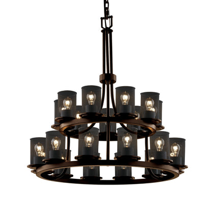 Justice Design Group Wire Mesh 21 Light 33" Wide Pillar Candle Style Chandelier with Wire Mesh Shades