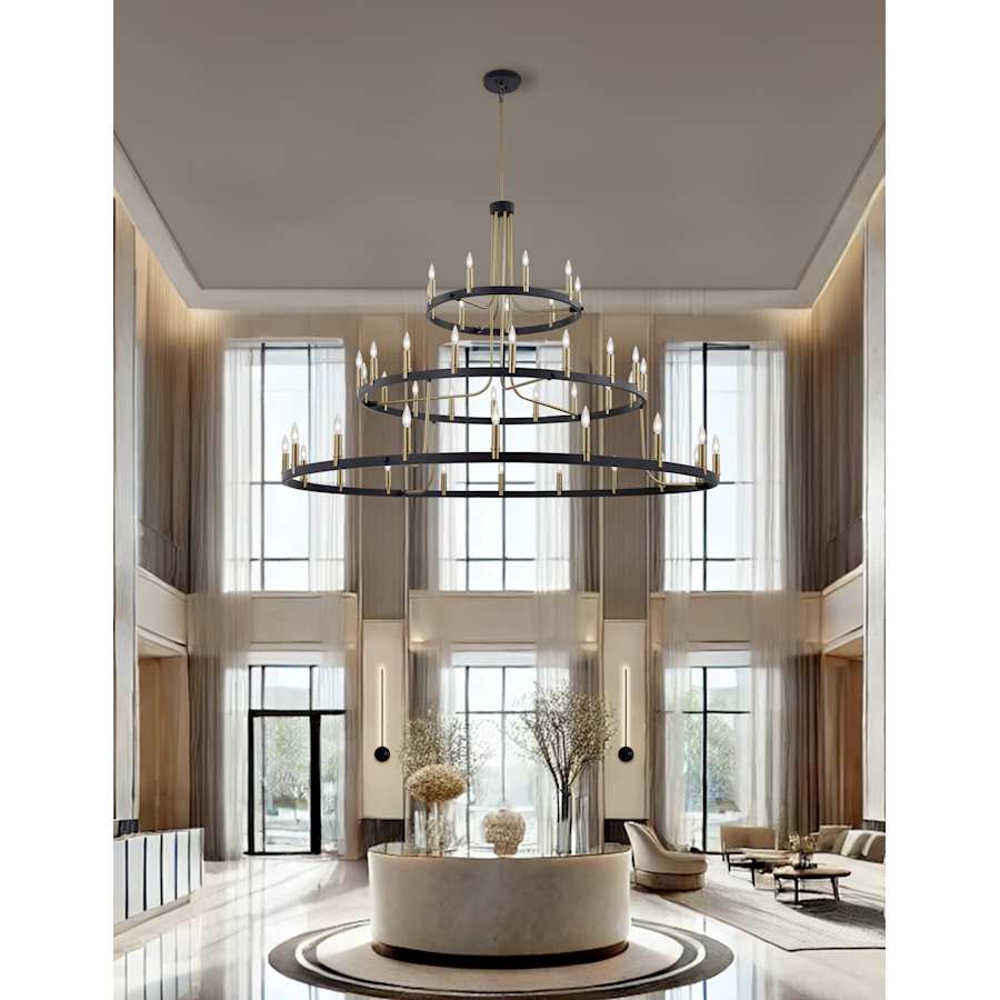 Justice Design Group Clayton 45 Light 60" Wide Ring Chandelier