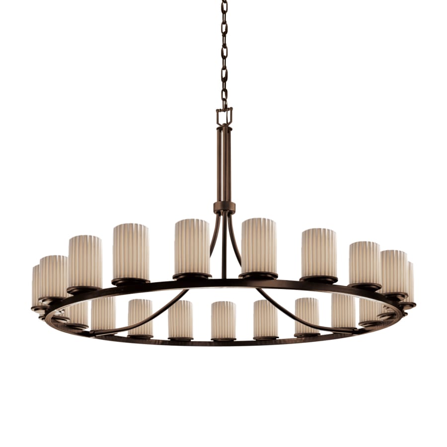 Justice Design Group Limoges 21 Light 60" Wide Candle Style Chandelier with Porcelain Pleated Shades