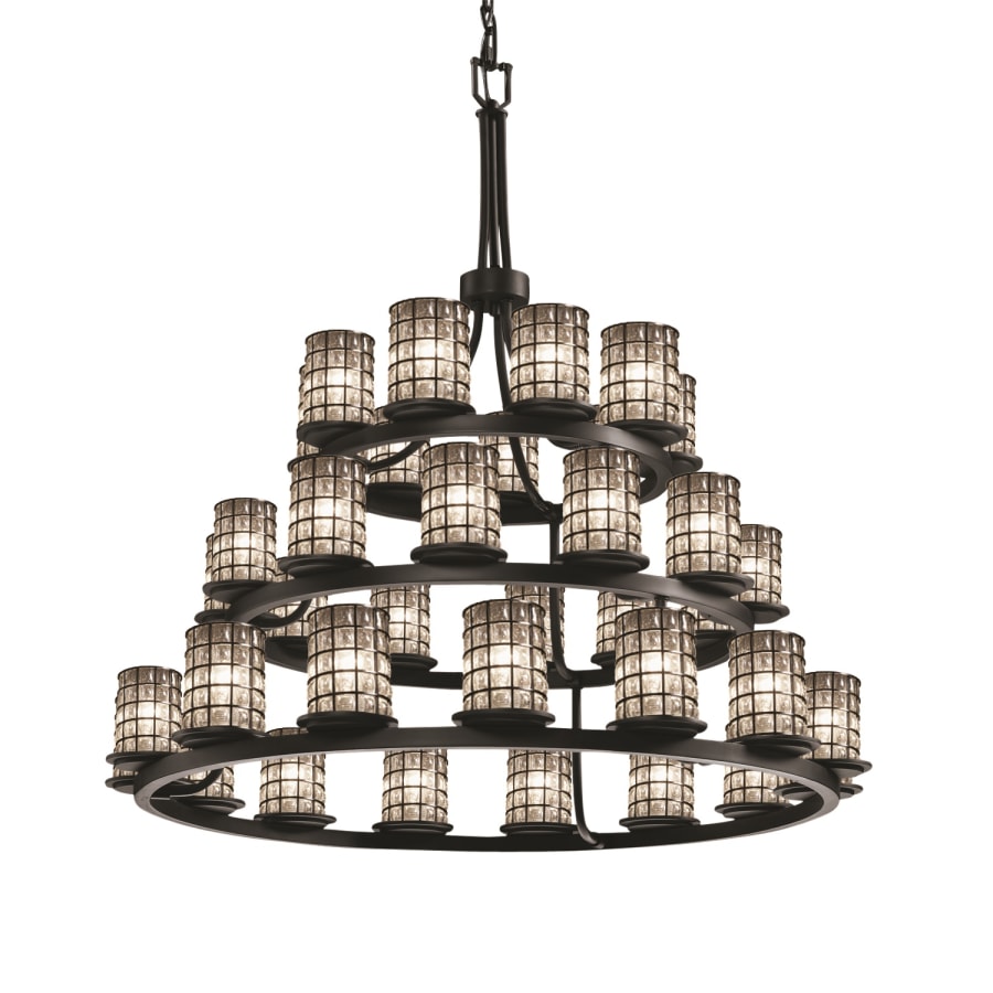Justice Design Group Wire Glass 42" Wide Ring Chandelier