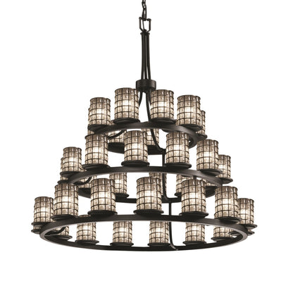 Justice Design Group Wire Glass 42" Wide Ring Chandelier