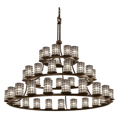 Justice Design Group Wire Glass 60" Wide Ring Chandelier