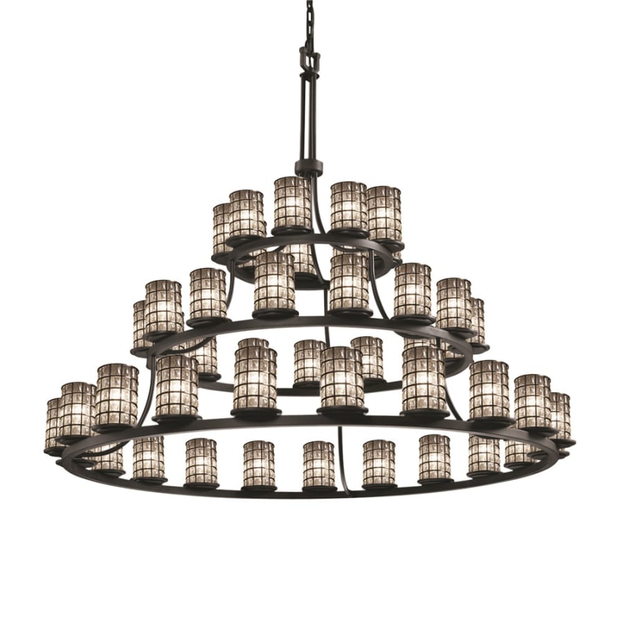 Justice Design Group Wire Glass 60" Wide Ring Chandelier