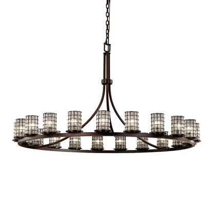 Justice Design Group Wire Glass 60" Wide Ring Chandelier