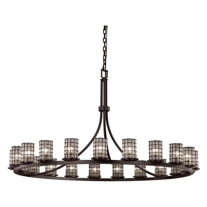 Justice Design Group Wire Glass 60" Wide Ring Chandelier