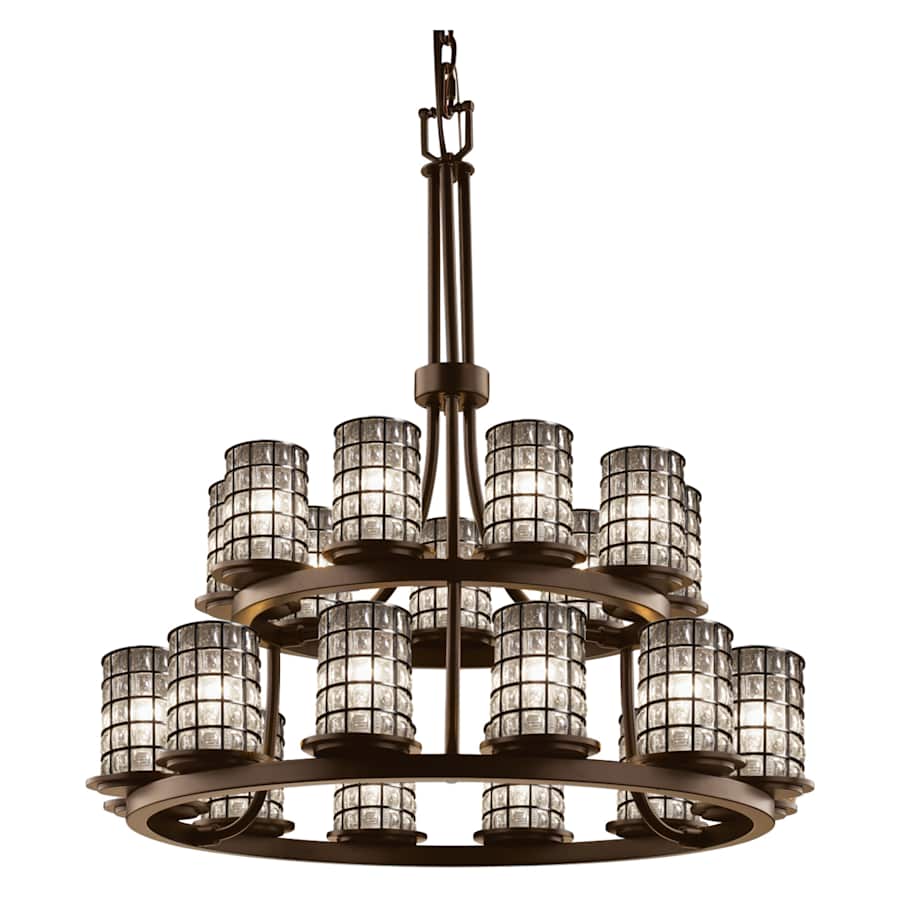 Justice Design Group Wire Glass 33" Wide Ring Chandelier