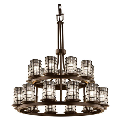 Justice Design Group Wire Glass 33" Wide Ring Chandelier