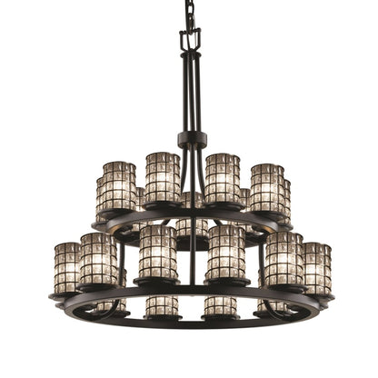 Justice Design Group Wire Glass 33" Wide Ring Chandelier