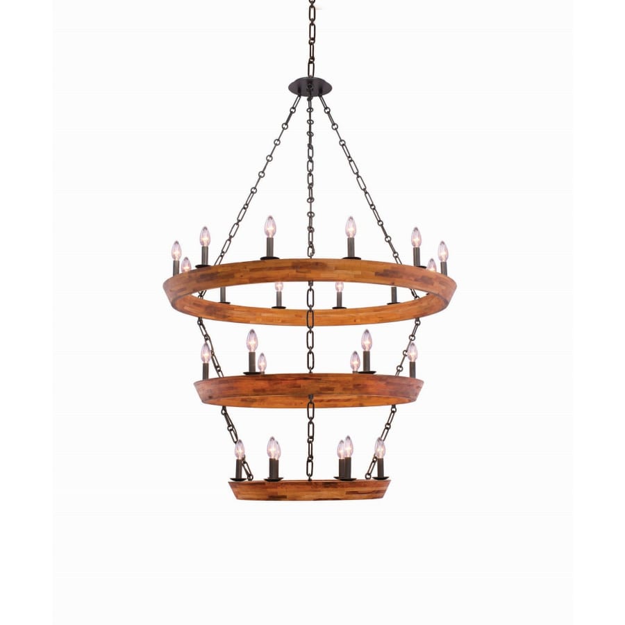 Kalco Lansdale 24 Light 42" Wide Wrought Iron Ring Chandelier