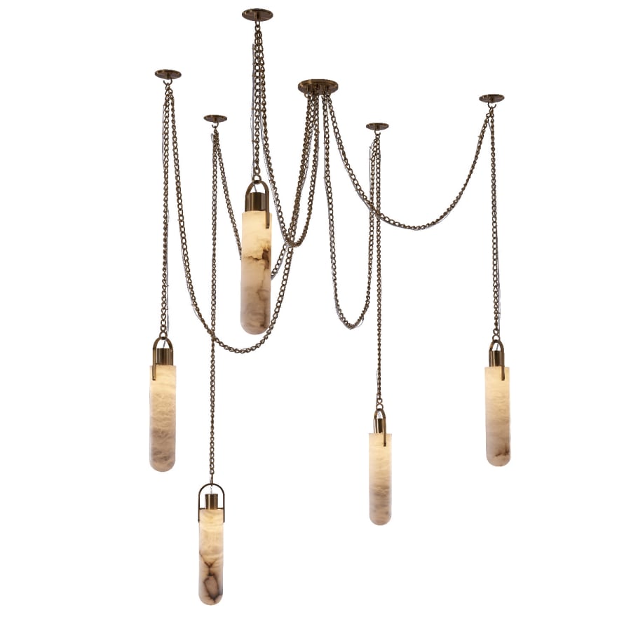 Kalco Flint 5 Light 38" Wide LED Multi Light Pendant