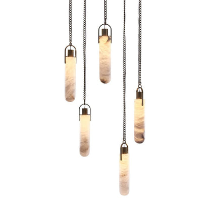 Kalco Flint Additions 24" Wide LED Multi Light Pendant with Alabaster Shades