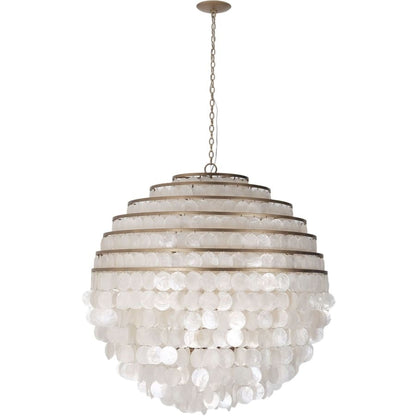 Kalco Sphere 8 Light 36" Wide Pendant with Hanging Capiz Shells
