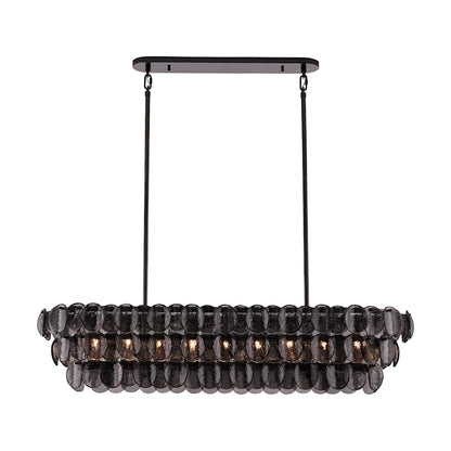 Kalco Uroko 9 Light 16" Wide Linear Chandelier