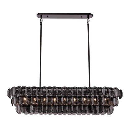 Kalco Uroko 9 Light 16" Wide Linear Chandelier