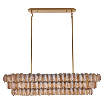 Kalco Uroko 9 Light 16" Wide Linear Chandelier
