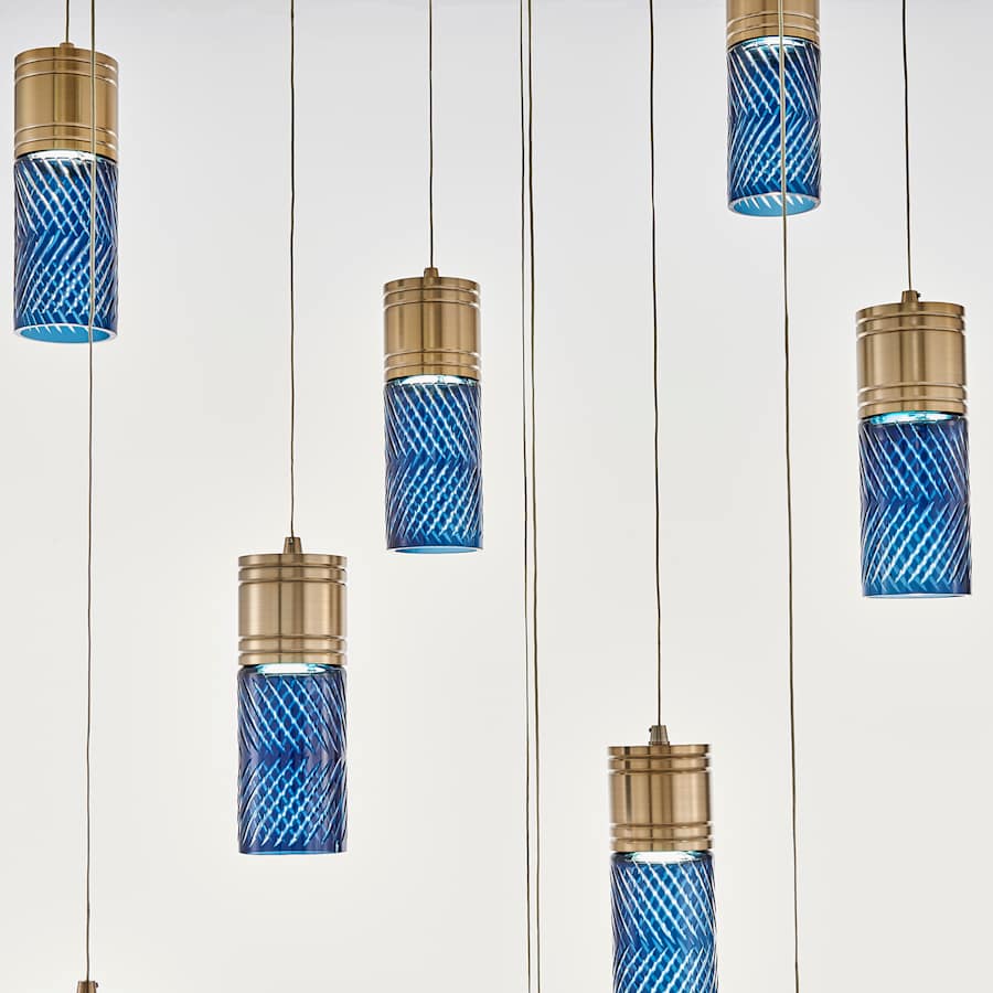 Kalco Kiriko 30" Wide LED Multi Light Pendant