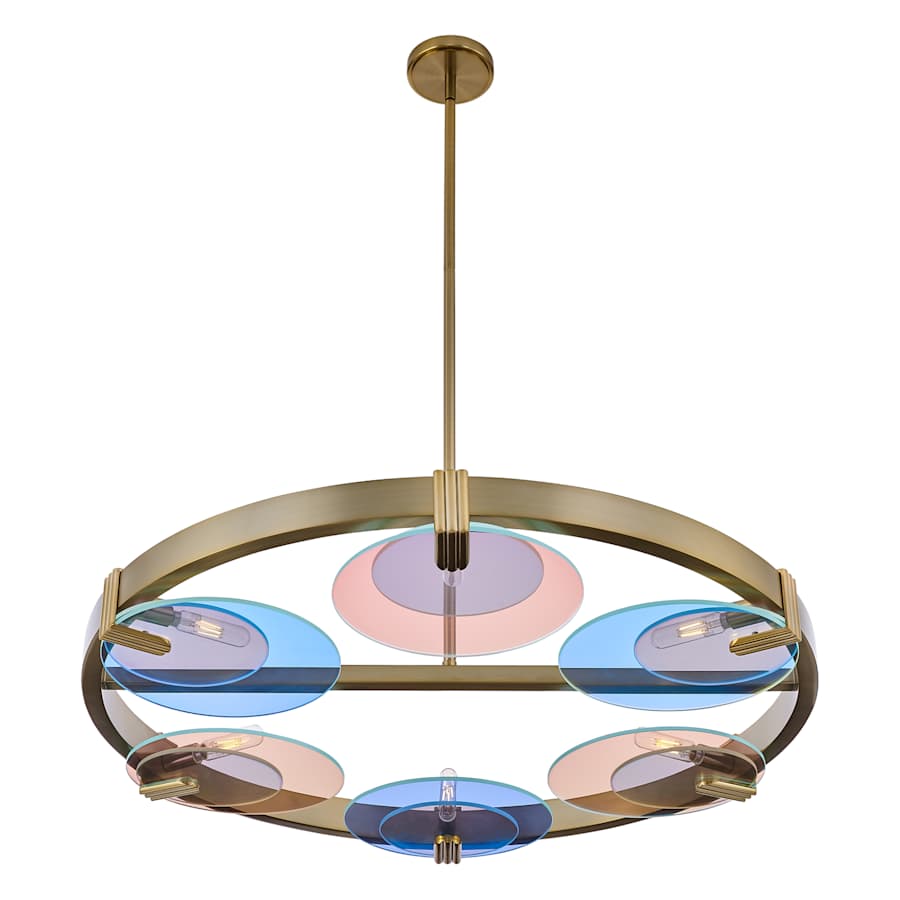 Kalco Optics 6 Light 36" Wide Ring Chandelier