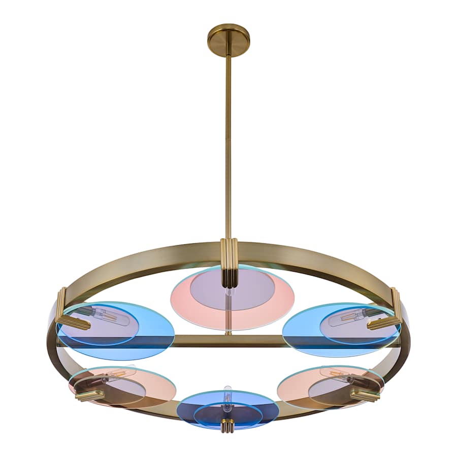 Kalco Optics 6 Light 36" Wide Ring Chandelier