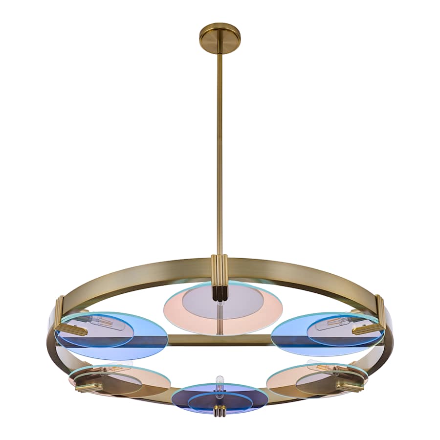 Kalco Optics 6 Light 36" Wide Ring Chandelier