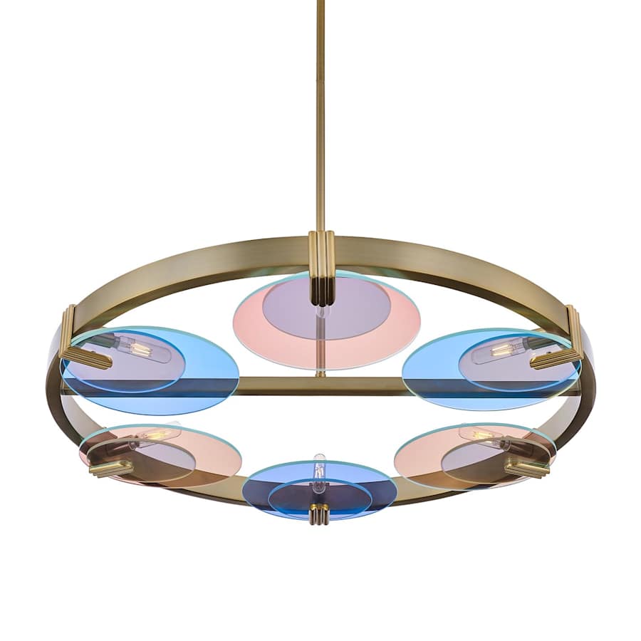 Kalco Optics 6 Light 36" Wide Ring Chandelier