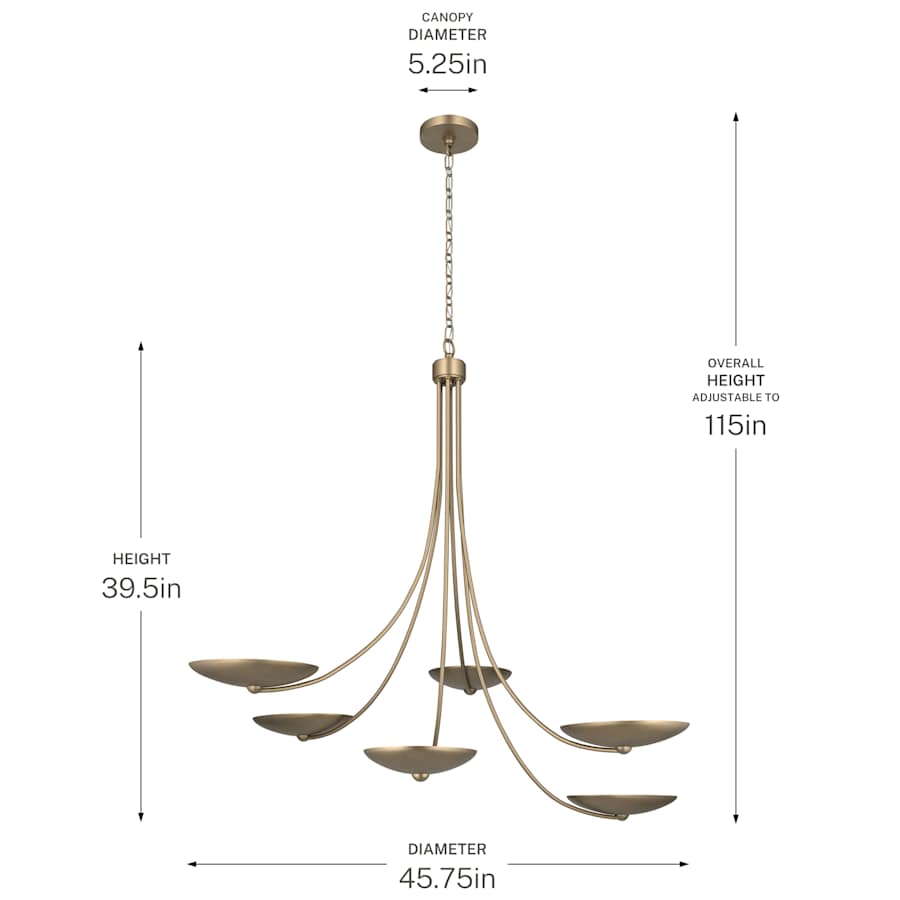 Kichler Palmela 6 Light 46" Wide Chandelier