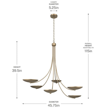 Kichler Palmela 6 Light 46" Wide Chandelier