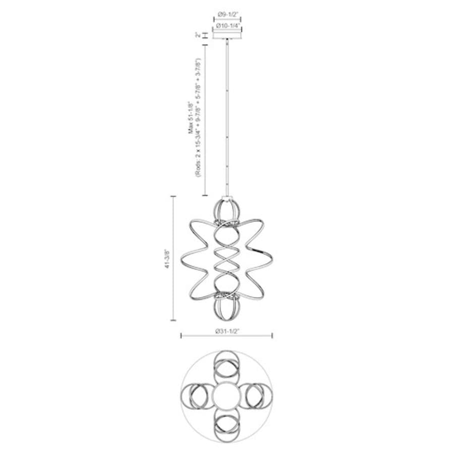 Kuzco Lighting Synergy 32" Wide LED Abstract Chandelier