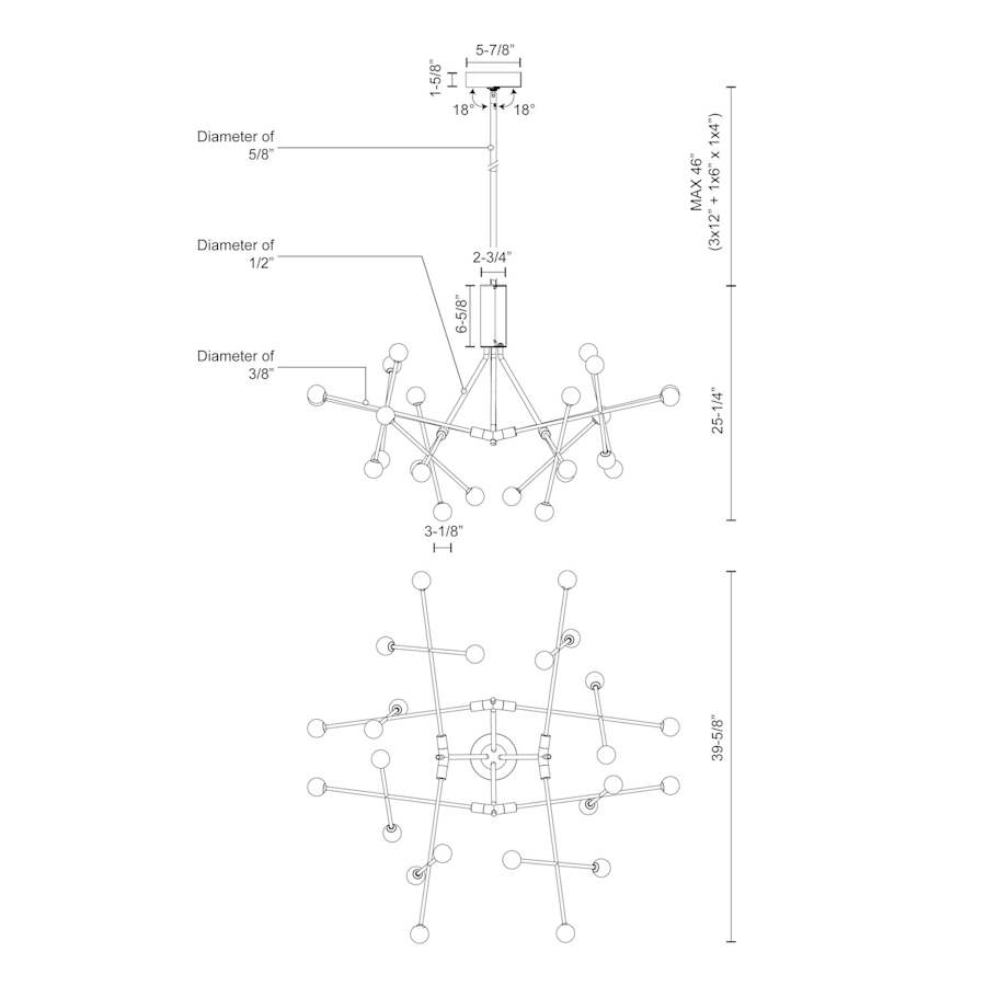 Kuzco Lighting Moto 40" Wide LED Abstract Chandelier