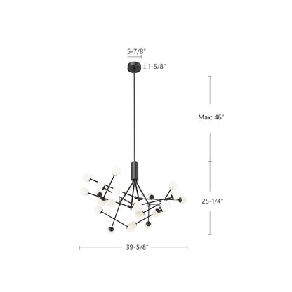 Kuzco Lighting Moto 40" Wide LED Abstract Chandelier