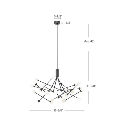 Kuzco Lighting Moto 56" Wide LED Abstract Chandelier