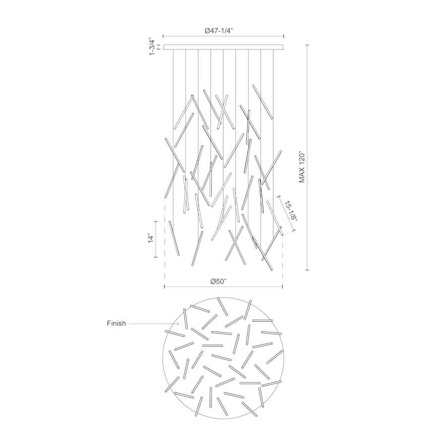 Kuzco Lighting Chute 50" Wide LED Multi Light Pendant