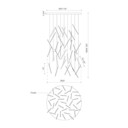 Kuzco Lighting Chute 50" Wide LED Multi Light Pendant