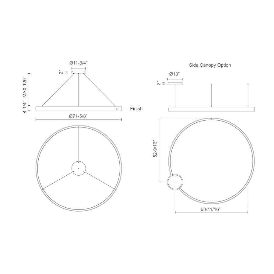 Kuzco Lighting Halo 71" Wide LED Drum Chandelier