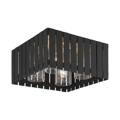 Livex Lighting Greenwich 4 Light 13" Wide Flush Mount Outdoor Ceiling Fixture