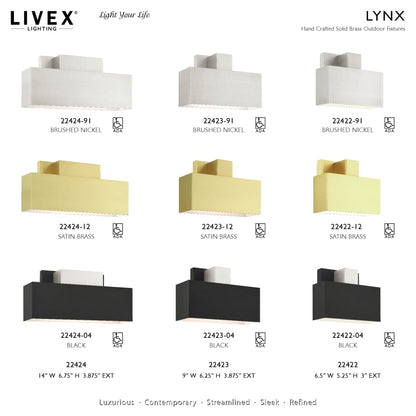 Livex Lighting Lynx 2 Light 7" Tall Outdoor Wall Sconce