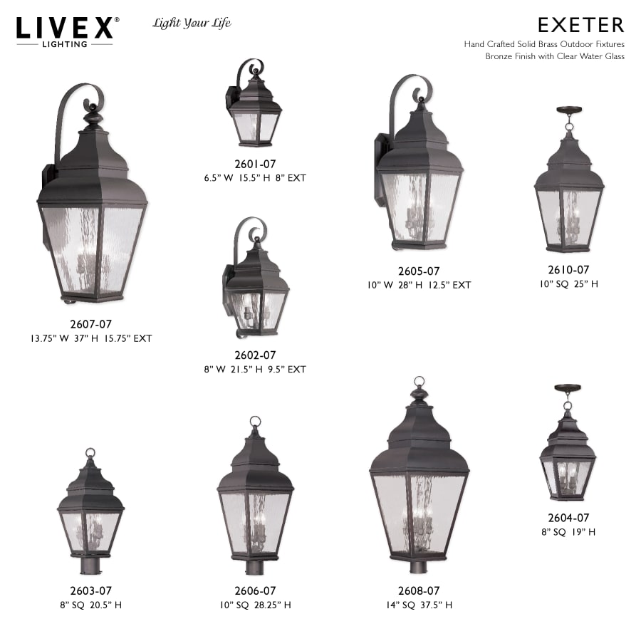 Livex Lighting Exeter 4 Light 37" Tall Outdoor Wall Sconce