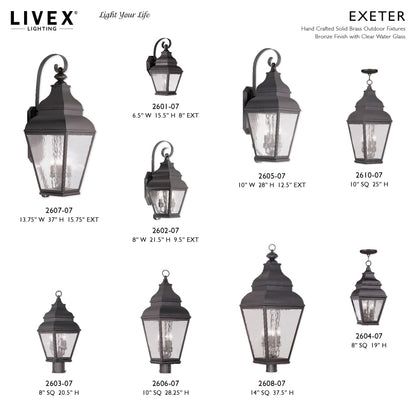 Livex Lighting Exeter 4 Light 37" Tall Outdoor Wall Sconce