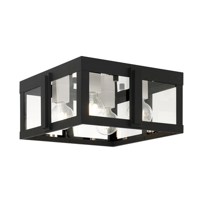 Livex Lighting Lexington 4 Light 16" Wide Outdoor Flush Mount Square Ceiling Fixture