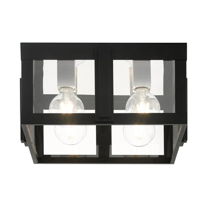 Livex Lighting Lexington 4 Light 16" Wide Outdoor Flush Mount Square Ceiling Fixture