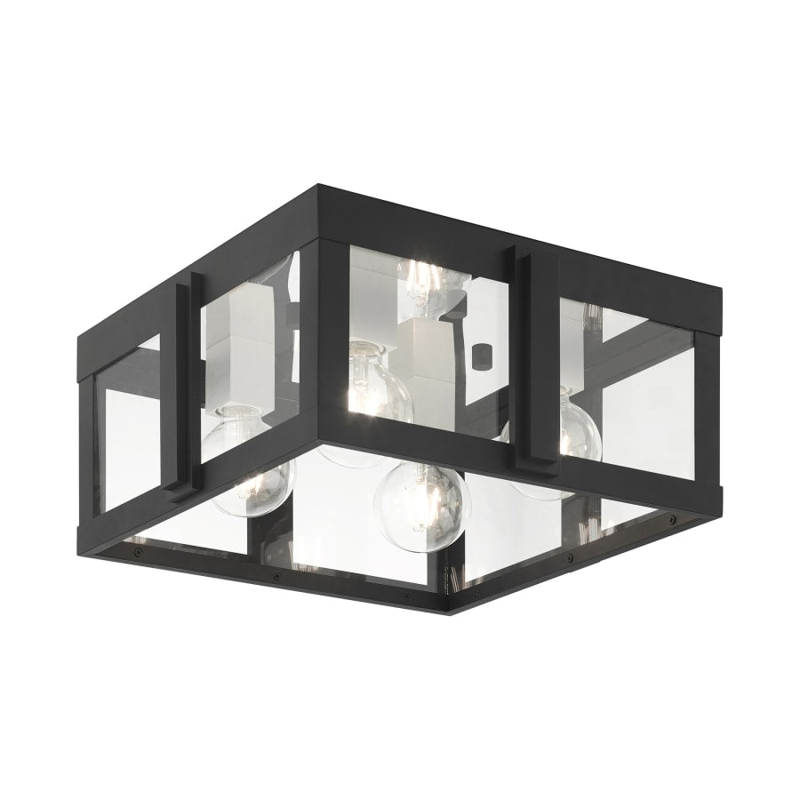 Livex Lighting Lexington 4 Light 16" Wide Outdoor Flush Mount Square Ceiling Fixture