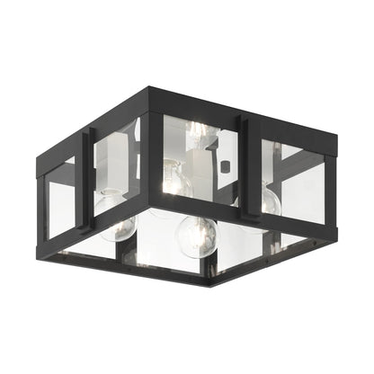 Livex Lighting Lexington 4 Light 16" Wide Outdoor Flush Mount Square Ceiling Fixture