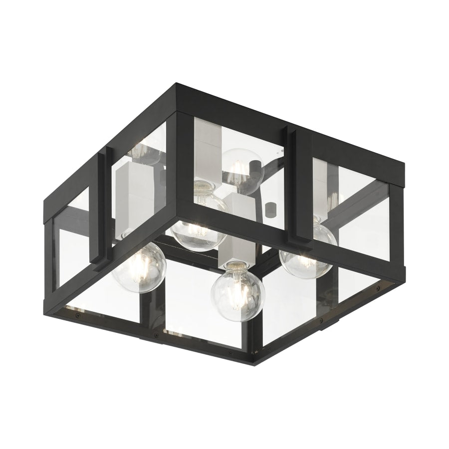 Livex Lighting Lexington 4 Light 16" Wide Outdoor Flush Mount Square Ceiling Fixture